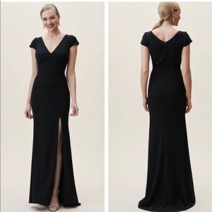 BHLDN Ara Black Crepe Dress